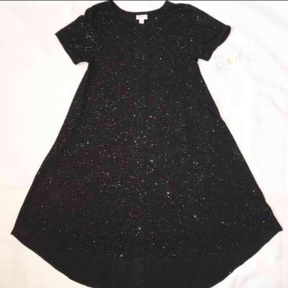 LuLaRoe Elegant Black Sparkly Carly Swing Dress